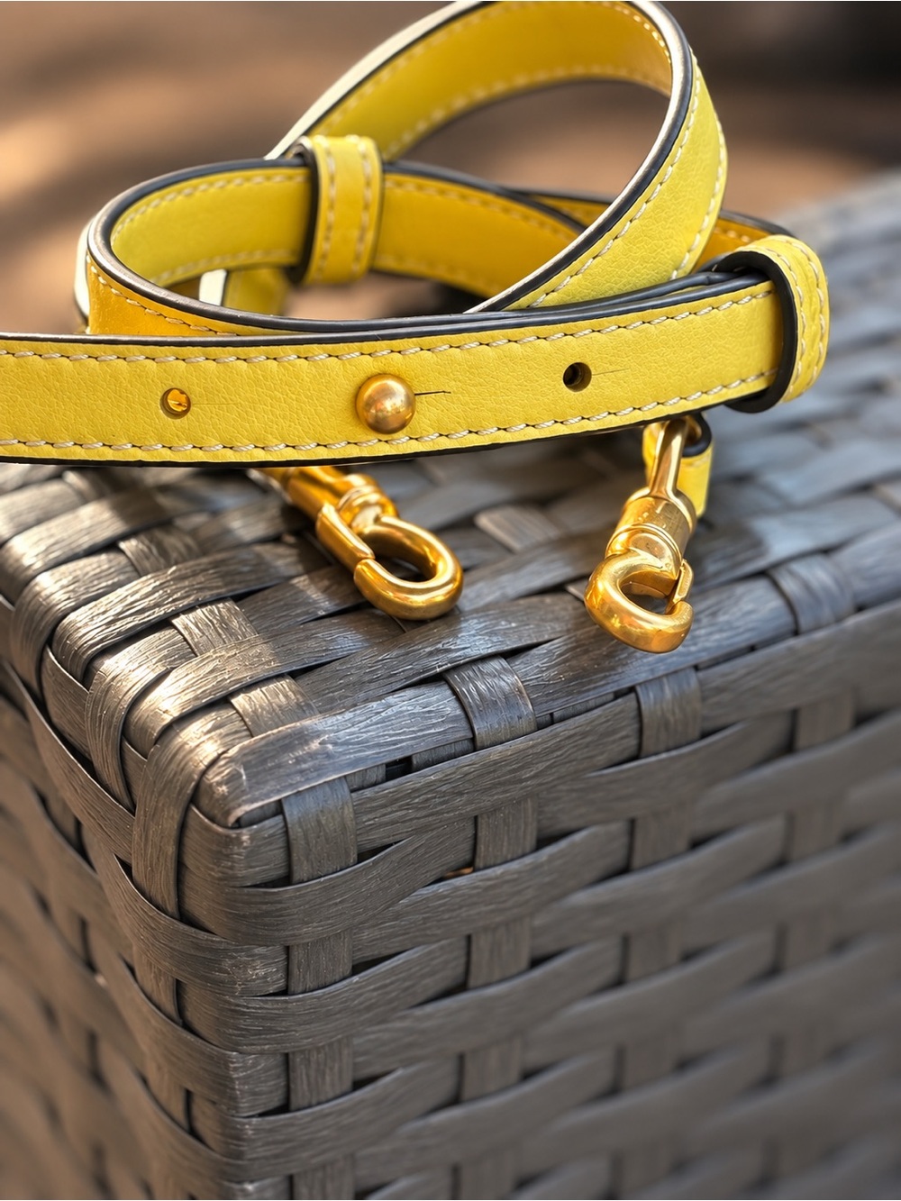 Tory Burch Yellow Leather Strap with Gold Hardware
